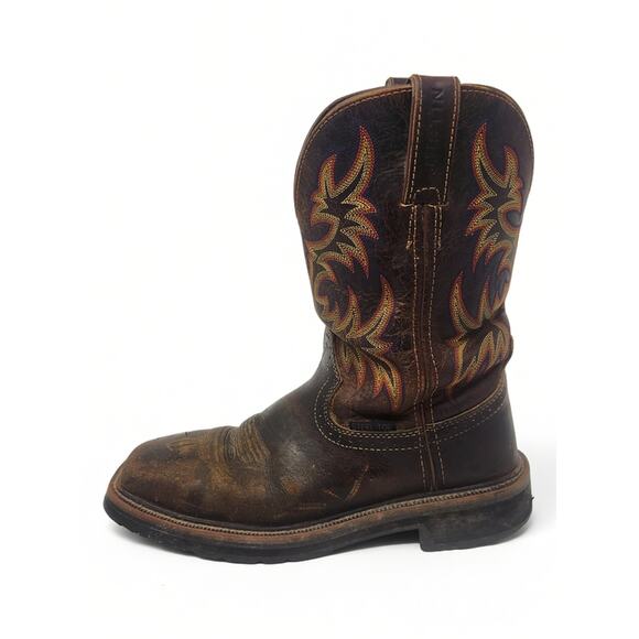 Justin Original Workboots Steel Toe Western Work Boots Mens 8D Brown WK4682 main image 4